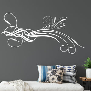 Wandtattoo Jugendstil Blumenranke mit geschwungenen Linien | Flower Art Deco für stilvolle Wanddekoration - Sunnywall - Individualität trifft Design