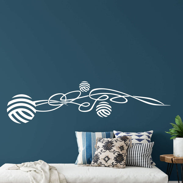 Wandtattoo – Abstrakte Stripe Balls im Modern Art Stil | Dekoratives Wollknäuel-Design für kreative Wandgestaltung - Sunnywall - Individualität trifft Design