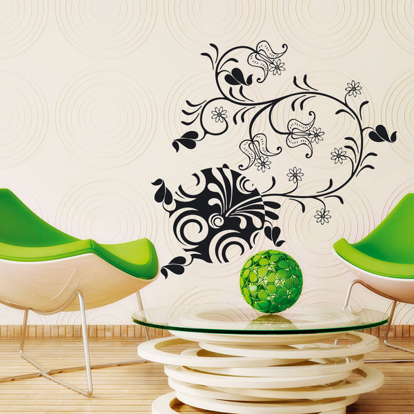 Wandtattoo Florales Ornament – Modernes Blumen Paisley Design für Wohnzimmer & Schlafzimmer | Elegante Wanddeko - Sunnywall - Individualität trifft Design