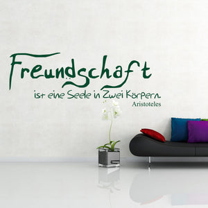 Wandtattoo Freundschaft ist eine Seele in zwei Körpern | Spruch von Aristoteles - Sunnywall - Individualität trifft Design