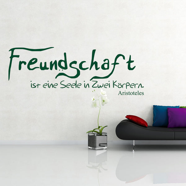 Wandtattoo Freundschaft ist eine Seele in zwei Körpern | Spruch von Aristoteles - Sunnywall - Individualität trifft Design
