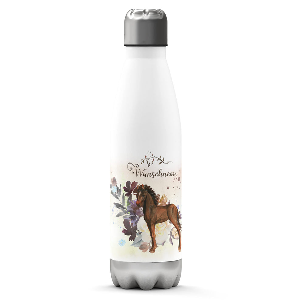 Thermosflasche 500 ml – Wunschname mit Pferdemotiv - Sunnywall - Individualität trifft Design