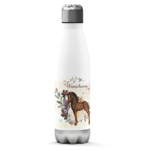 Thermosflasche 500 ml – Wunschname mit Pferdemotiv - Sunnywall - Individualität trifft Design