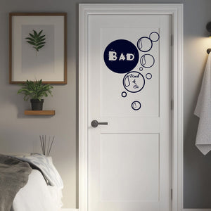 Wandtattoo Türaufkleber – Bad Wash & Go mit Seifenblasen | Stilvolle Badezimmertür-Dekoration - Sunnywall - Individualität trifft Design