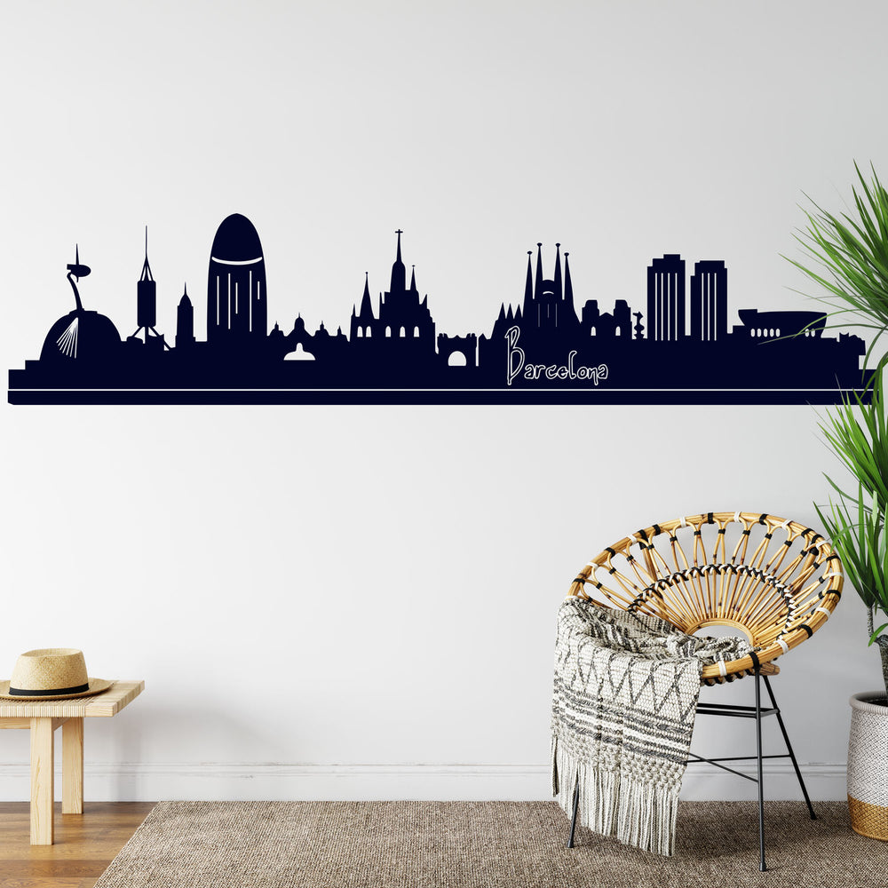 Wandtattoo Skyline Stadt BARCELONA Spanien Spain Panorama - Sunnywall - Individualität trifft Design