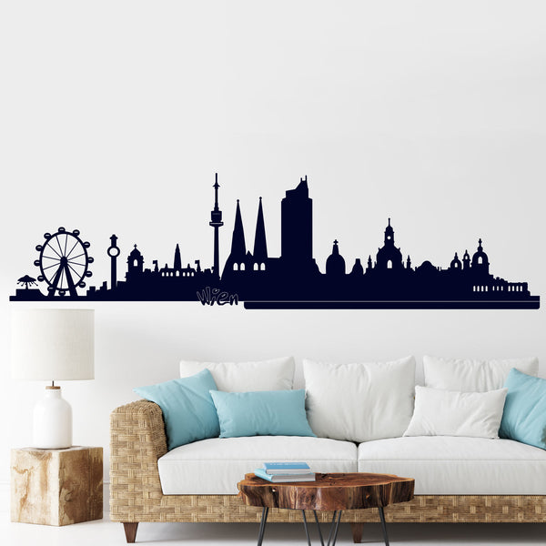 Wandtattoo Skyline Stadt WIEN Österreich Austria Panorama - Sunnywall - Individualität trifft Design