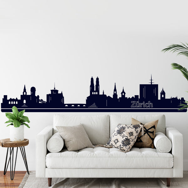 Wandtattoo Skyline Stadt ZÜRICH Schweiz Switzerland Panorama - Sunnywall - Individualität trifft Design