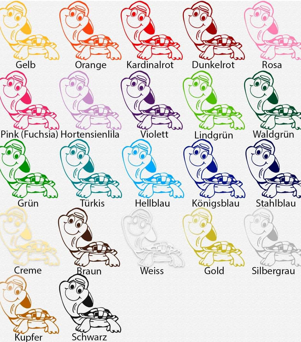 Wandtattoo Schildkröte mit Cappy | Wandaufkleber für Kinderzimmer - Sunnywall - Individualität trifft Design