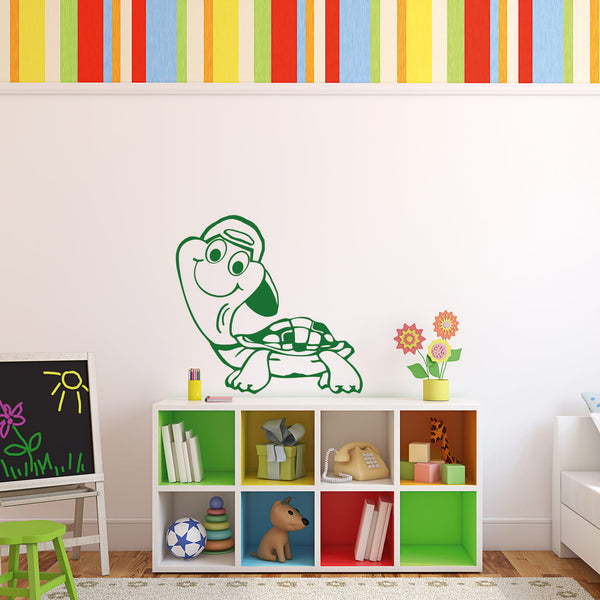 Wandtattoo Schildkröte mit Cappy | Wandaufkleber für Kinderzimmer - Sunnywall - Individualität trifft Design
