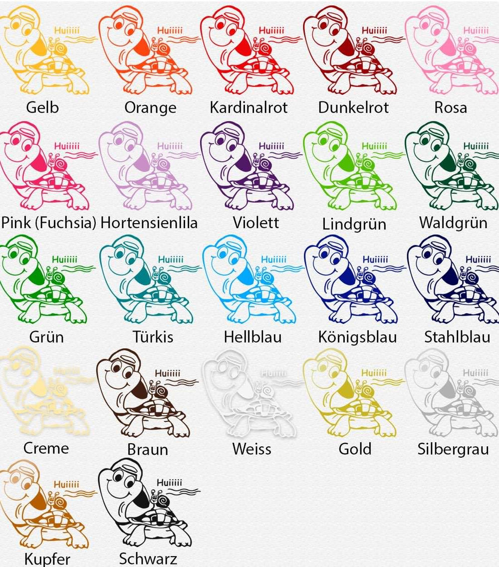 Wandtattoo Schildkröte mit Cappy und Schnecke | Wandaufkleber für Kinderzimmer - Sunnywall - Individualität trifft Design