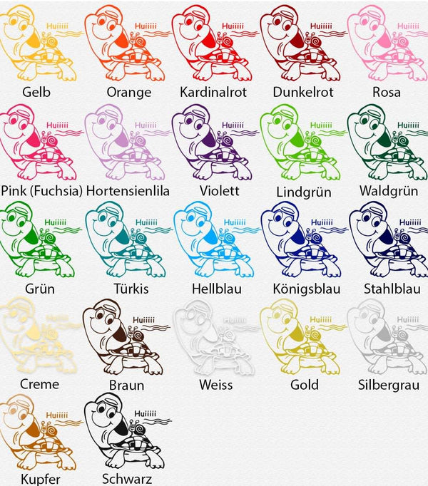 Wandtattoo Schildkröte mit Cappy und Schnecke | Wandaufkleber für Kinderzimmer - Sunnywall - Individualität trifft Design