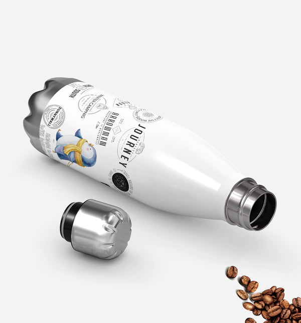 Thermosflasche 500 ml – Pinguin Komm wir gehen eine Sonne malen - Sunnywall - Individualität trifft Design