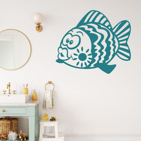 Wandtattoo Niedlicher Fisch – Verspielter Wandaufkleber für Kinderzimmer & Badebereich - Sunnywall - Individualität trifft Design