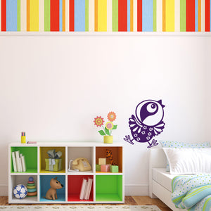 Wandtattoo frecher Spatz mit Blumen | Vogel Kinderzimmer - Sunnywall - Individualität trifft Design