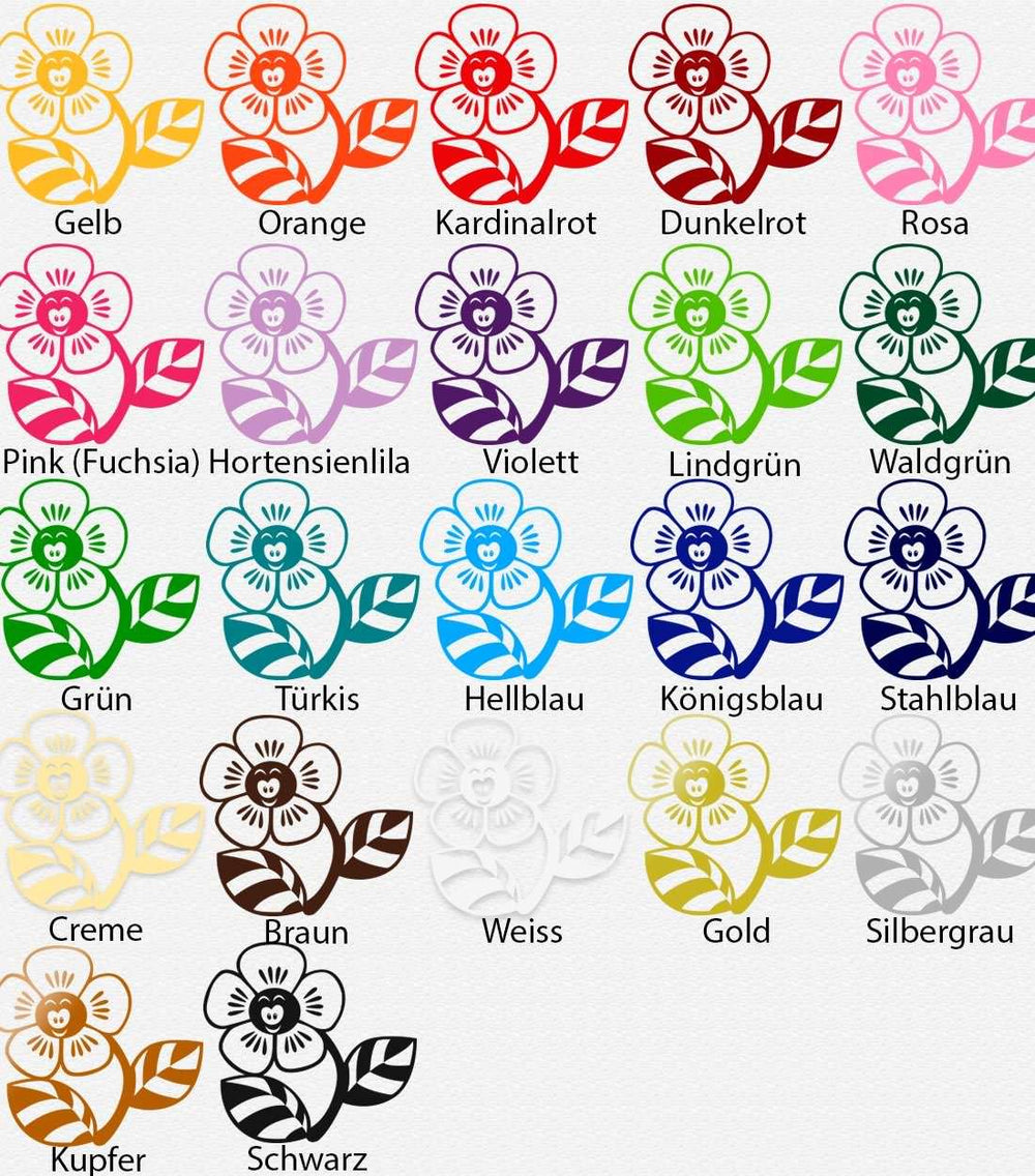 Wandtattoo lachende Blume – Süßer Wandaufkleber für Kinderzimmer & Babyzimmer | Blumenmotiv - Sunnywall - Individualität trifft Design