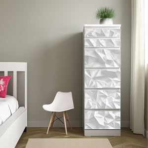 Möbelfolie passend für IKEA Malm Kommode Origami Papier Schrankfolie - Sunnywall - Individualität trifft Design