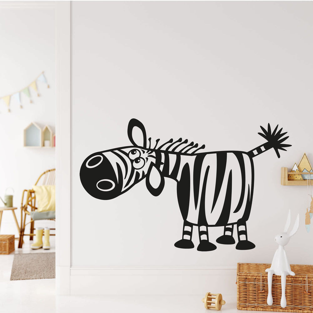 Wandtattoo freches Zebra – Niedlicher Afrika Wandaufkleber für das Kinderzimmer - Sunnywall - Individualität trifft Design