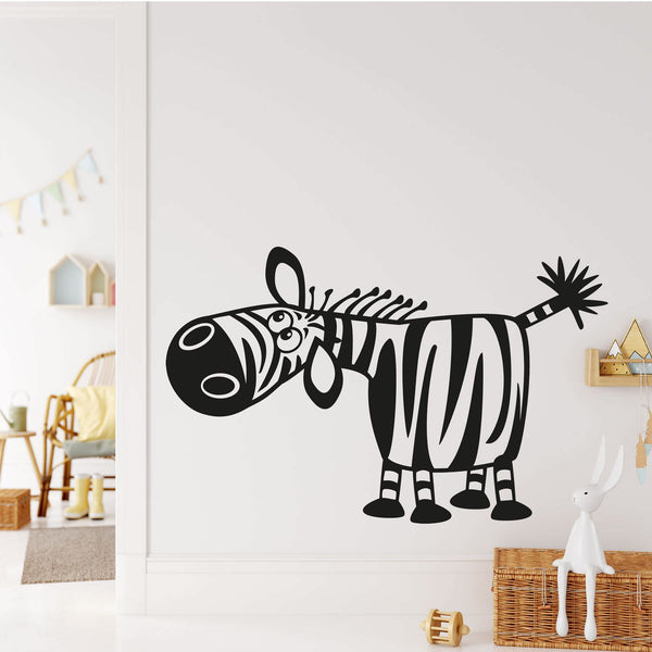 Wandtattoo freches Zebra – Niedlicher Afrika Wandaufkleber für das Kinderzimmer - Sunnywall - Individualität trifft Design