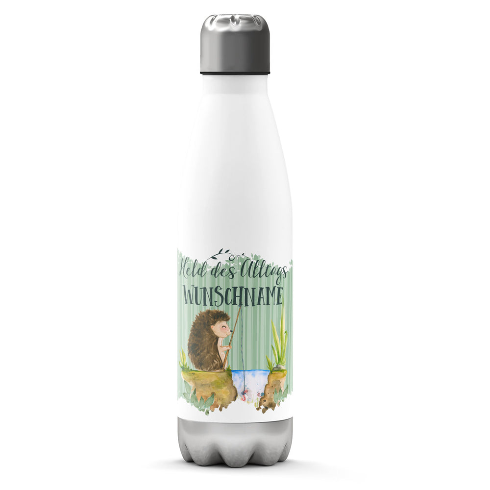 Thermosflasche 500 ml – mit Wunschnamen Held des Alltags | Igel & Angeln - Sunnywall - Individualität trifft Design