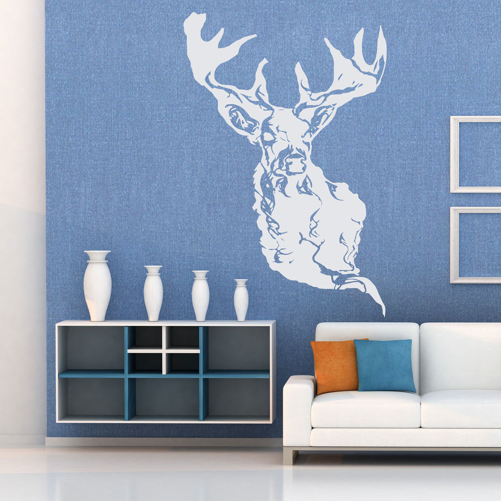 Wandtattoo Hirsch – Majestätisches Hirschmotiv in Rauchoptik | Mystisch und moderne Tier-Wanddeko für Wohnzimmer & Schlafzimmer“ - Sunnywall - Individualität trifft Design