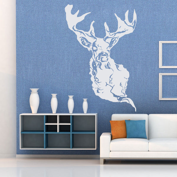 Wandtattoo Hirsch – Majestätisches Hirschmotiv in Rauchoptik | Mystisch und moderne Tier-Wanddeko für Wohnzimmer & Schlafzimmer“ - Sunnywall - Individualität trifft Design