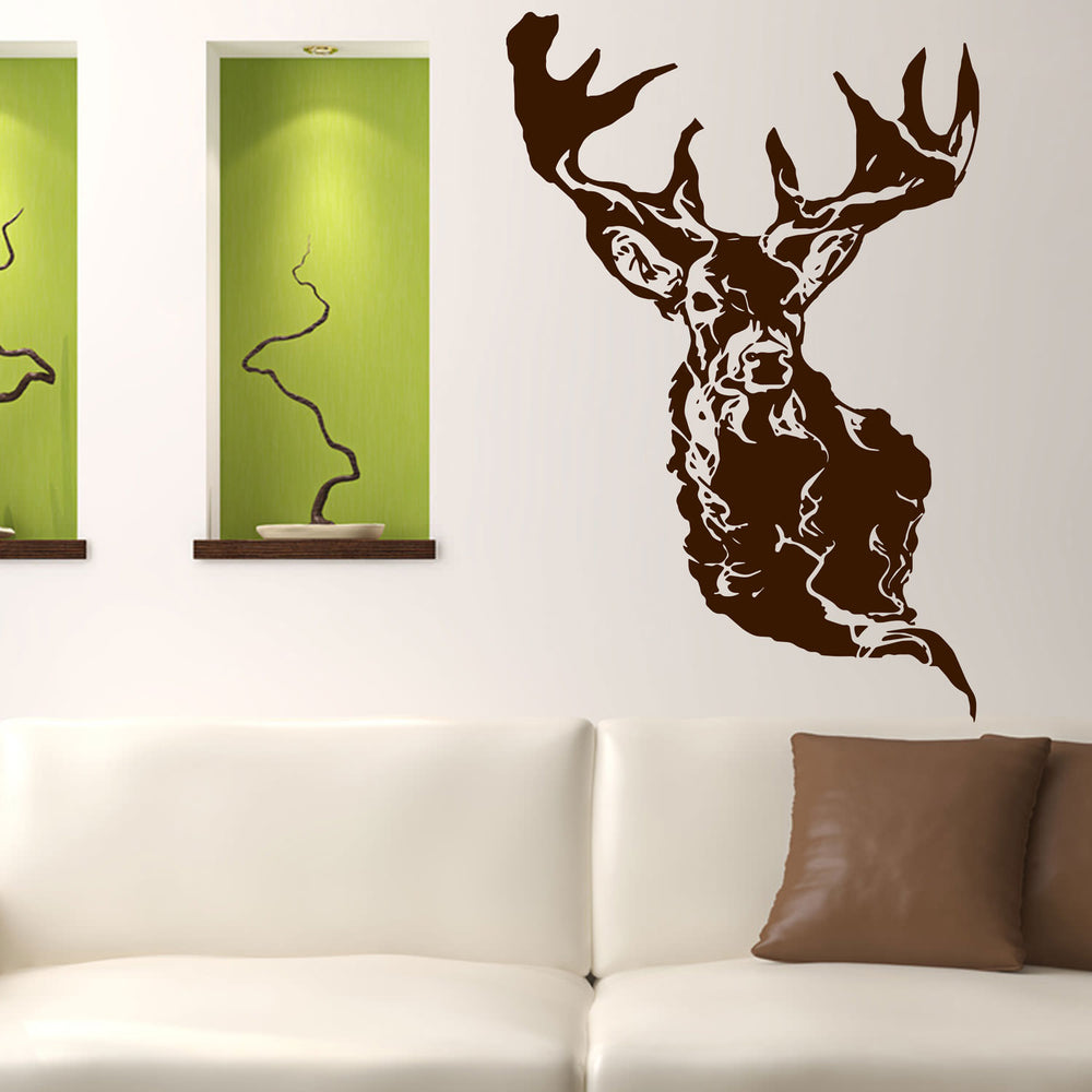 Wandtattoo Hirsch – Majestätisches Hirschmotiv in Rauchoptik | Mystisch und moderne Tier-Wanddeko für Wohnzimmer & Schlafzimmer“ - Sunnywall - Individualität trifft Design