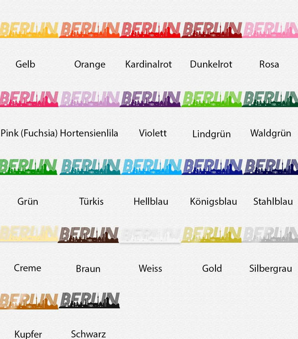 Wandtattoo Skyline Schriftzug Stadt BERLIN Deutschland Germany Panorama - Sunnywall - Individualität trifft Design