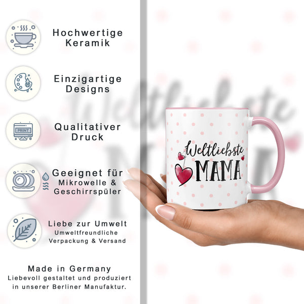 Weltliebste Mama – Tasse und Kissen - Sunnywall - Individualität trifft Design