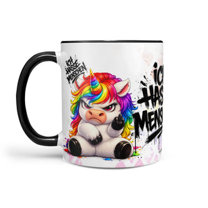 Ich hasse Menschen Einhorn Kaffeetasse schwarz