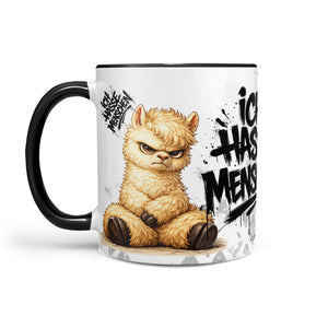 Ich hasse Menschen Alpaka Tasse schwarz Rück
