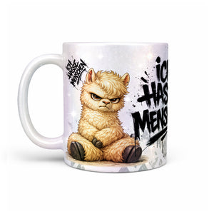Ich hasse Menschen Alpaka Tasse Perlmutt Links