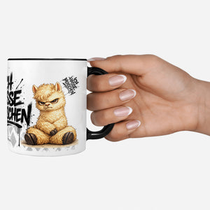 Ich hasse Menschen Alpaka Tasse schwarz Deko