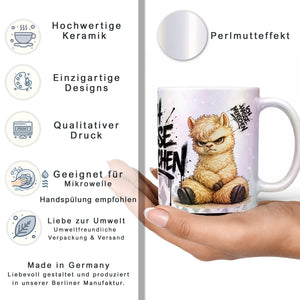Ich hasse Menschen Alpaka Tasse Perlmutt Datenblatt