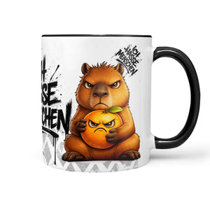 Capybara Ich hasse Menschen Tasse schwarz Front