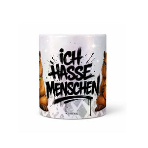 Capybara Ich hasse Menschen Tasse Perlmutt Seite