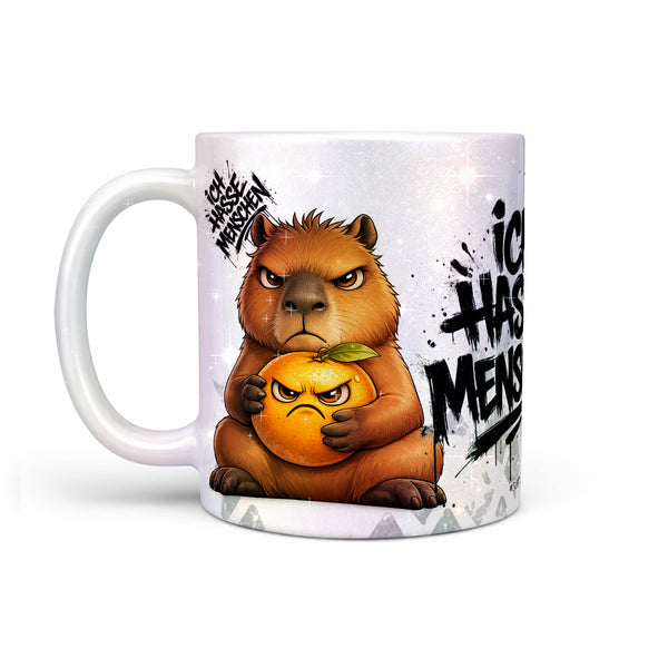Capybara Ich hasse Menschen Tasse Perlmutt Links