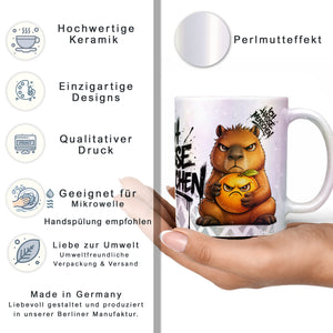 Capybara Ich hasse Menschen Tasse Perlmutt Datenblatt