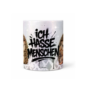 Igel Ich hasse Menschen Tasse Perlmutt Mitte