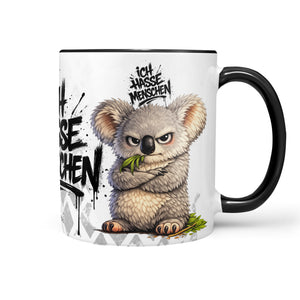 Koala Ich hasse Menschen Tasse schwarz Produktbild