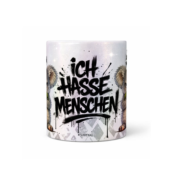 Koala Ich hasse Menschen Tasse Perlmutt Mitte