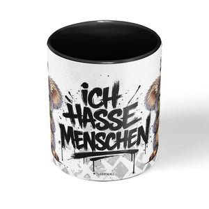 Koala Ich hasse Menschen Tasse schwarz Mitte