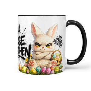 Osterhase Ich hasse Menschen Tasse Schwarz Produktbild
