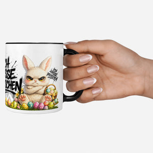 Osterhase Ich hasse Menschen Tasse Schwarz Deko