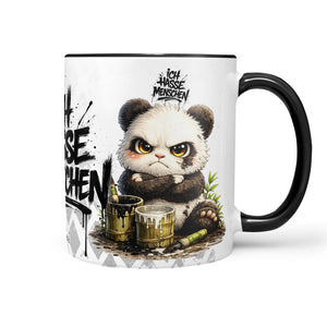 Panda Ich hasse Menschen Tasse Schwarz Produktbild