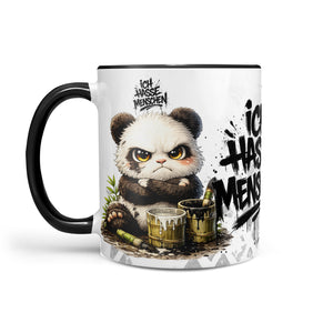 Panda Ich hasse Menschen Tasse Schwarz Links
