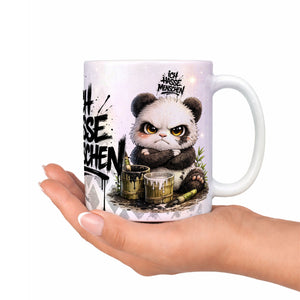 Panda Ich hasse Menschen Tasse Perlmutt Deko