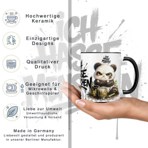 Panda Ich hasse Menschen Tasse Schwarz Datenblatt