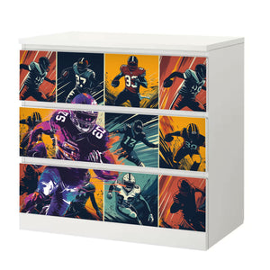 Möbelfolie passend für IKEA Malm Kommode American Football Schrankfolie - Sunnywall - Individualität trifft Design