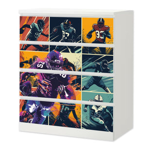 Möbelfolie passend für IKEA Malm Kommode American Football Schrankfolie - Sunnywall - Individualität trifft Design
