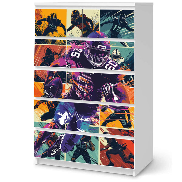 Möbelfolie passend für IKEA Malm Kommode American Football Schrankfolie - Sunnywall - Individualität trifft Design